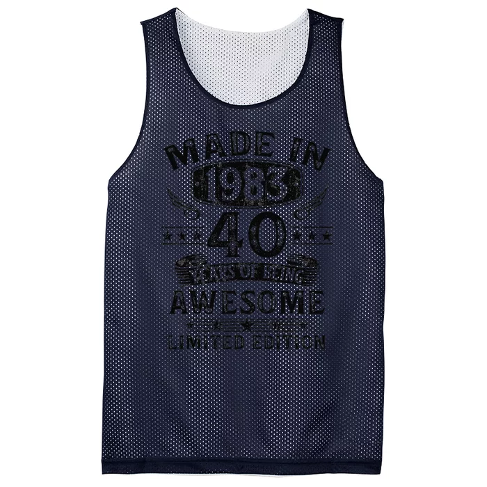 Made In 1983 40 Years Old 40th Birthday Gifts For Mesh Reversible Basketball Jersey Tank