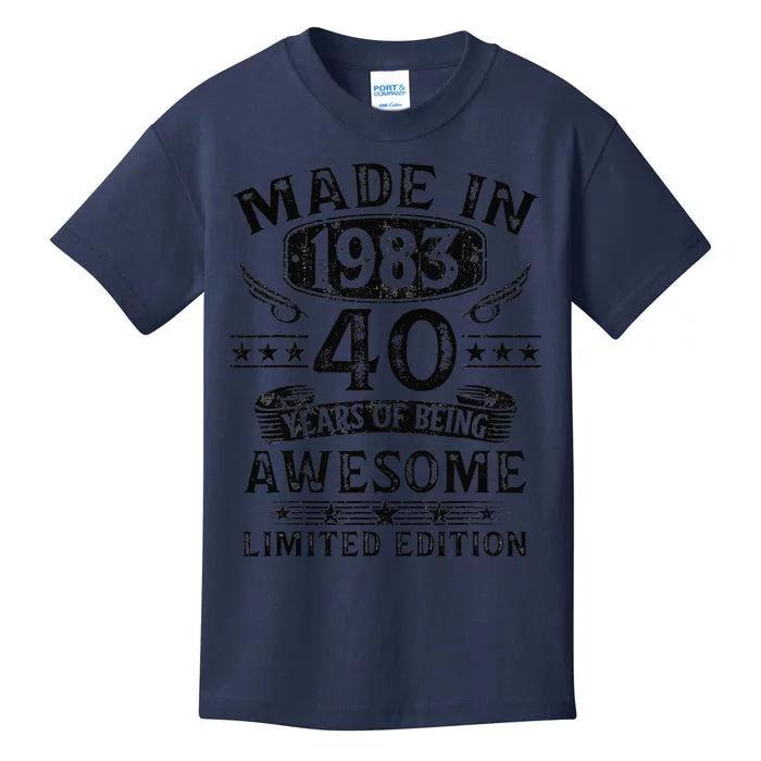 Made In 1983 40 Years Old 40th Birthday Gifts For Kids T-Shirt