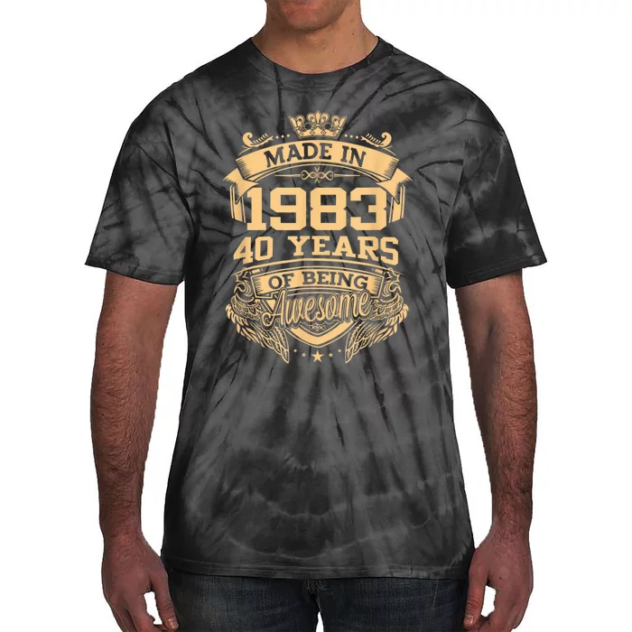 Made In 1983 40 Years Of Being Awesome 40th Birthday Tie-Dye T-Shirt