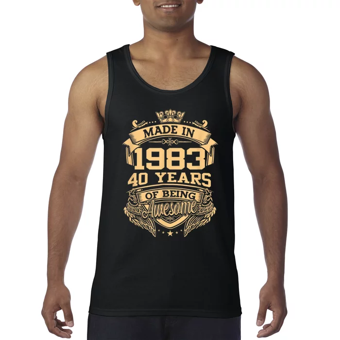 Made In 1983 40 Years Of Being Awesome 40th Birthday Tank Top