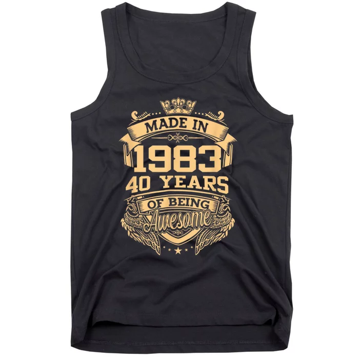 Made In 1983 40 Years Of Being Awesome 40th Birthday Tank Top