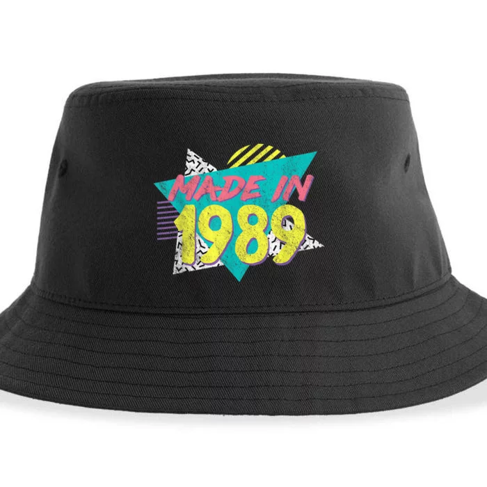 Made In 1989 Retro Vintage 34th Birthday Sustainable Bucket Hat