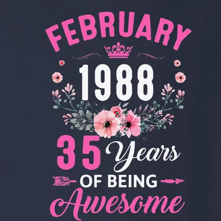 Made In 1988 35 Years Old February 35Th Birthday Women Toddler Long Sleeve Shirt