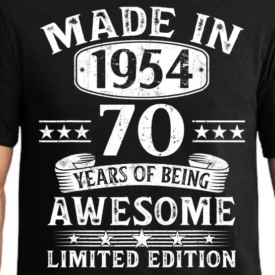 Made In 1954 70 Years Of Being Awesome Limited Edition 70th Birthday Pajama Set