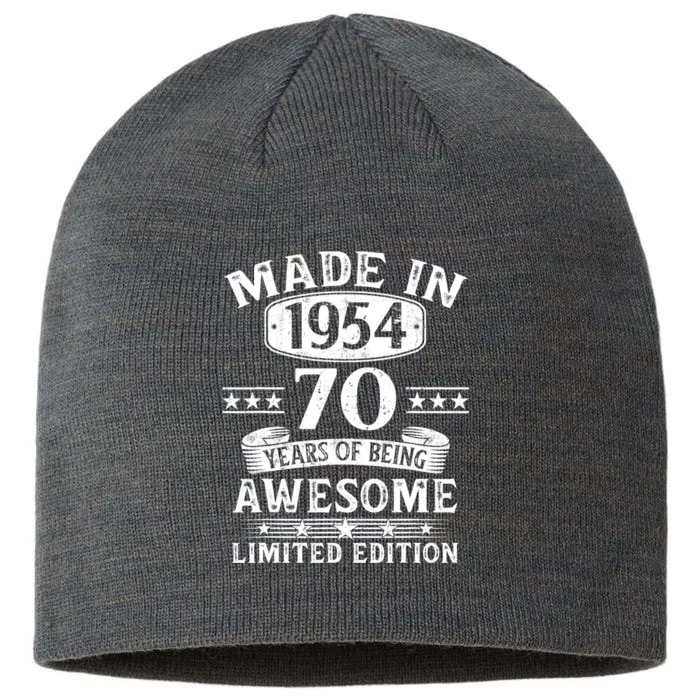 Made In 1954 70 Years Of Being Awesome Limited Edition 70th Birthday 8 1/2in Sustainable Knit Beanie