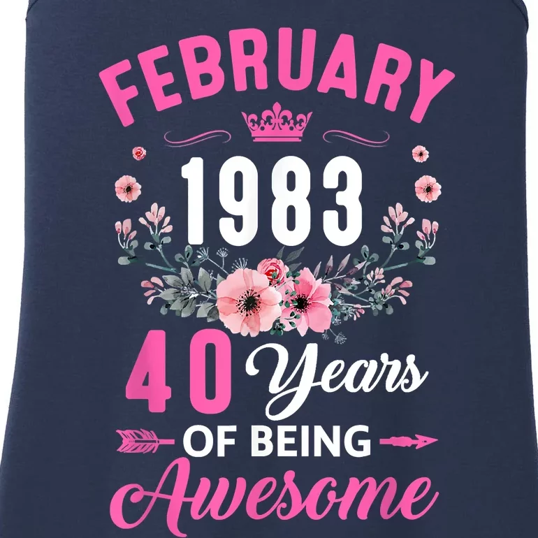 Made In 1983 40 Years Old February 40Th Birthday Ladies Essential Tank