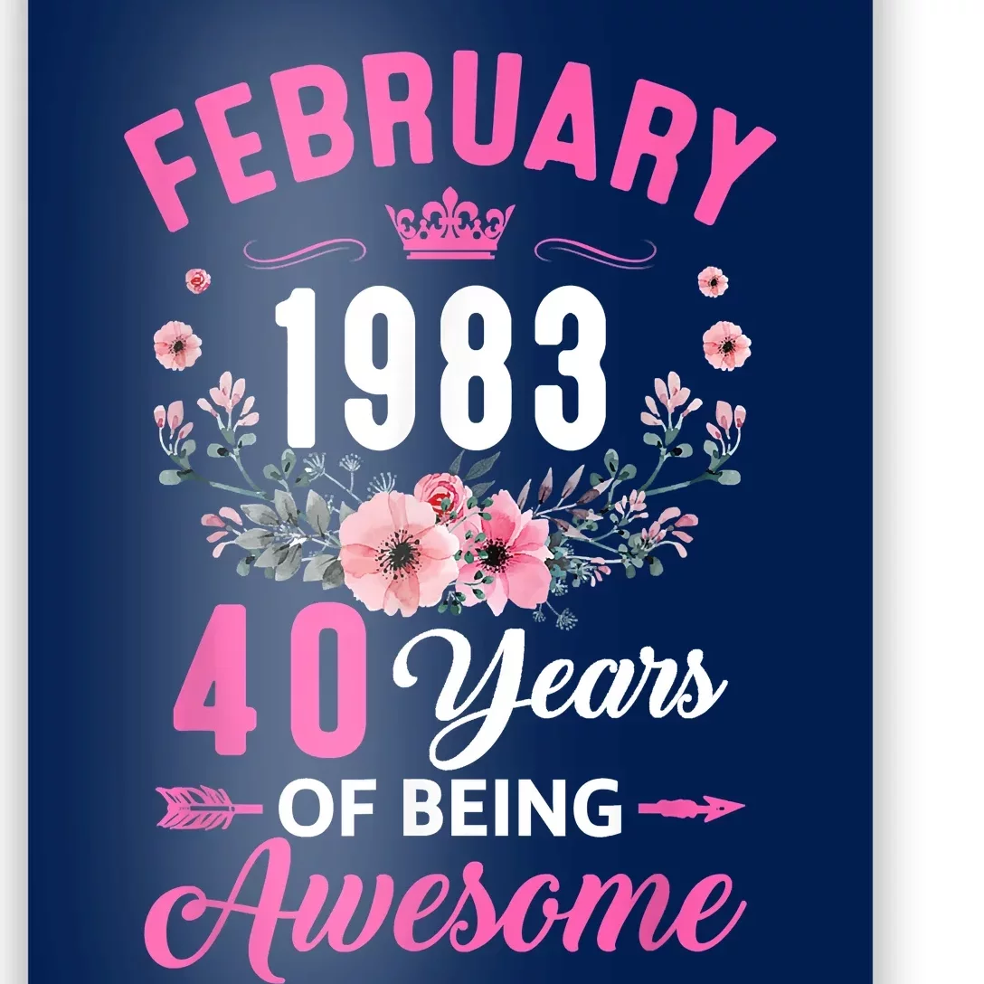 Made In 1983 40 Years Old February 40Th Birthday Poster