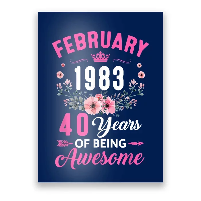 Made In 1983 40 Years Old February 40Th Birthday Poster