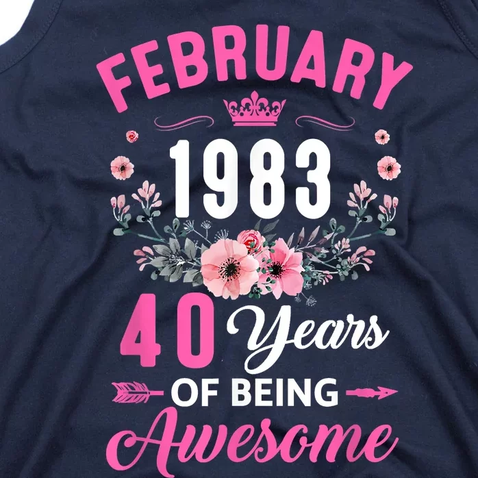 Made In 1983 40 Years Old February 40Th Birthday Tank Top