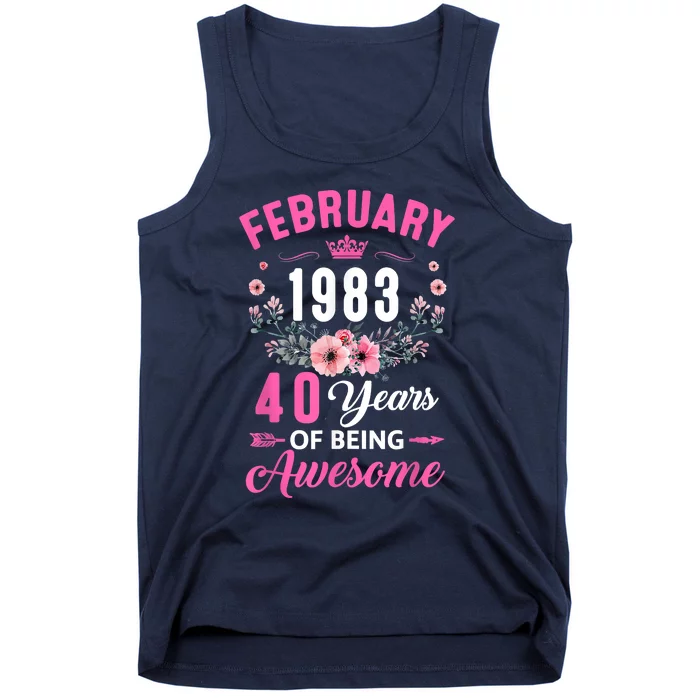 Made In 1983 40 Years Old February 40Th Birthday Tank Top