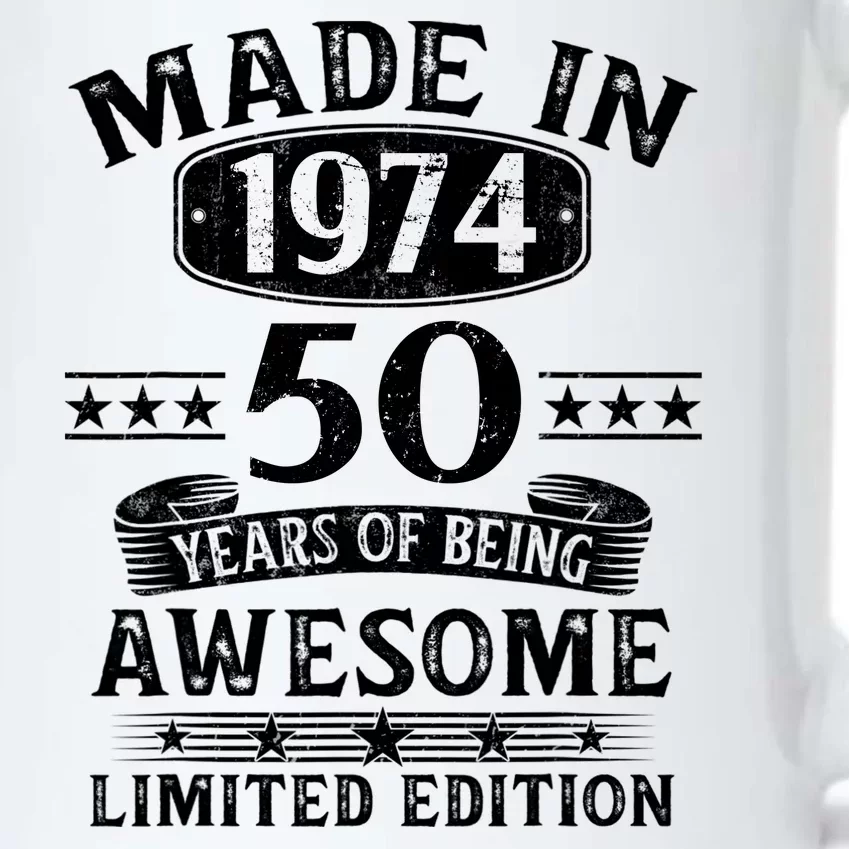 Made In 1974 50 Years Of Being Awesome Limited Edition 50th Birthday Black Color Changing Mug