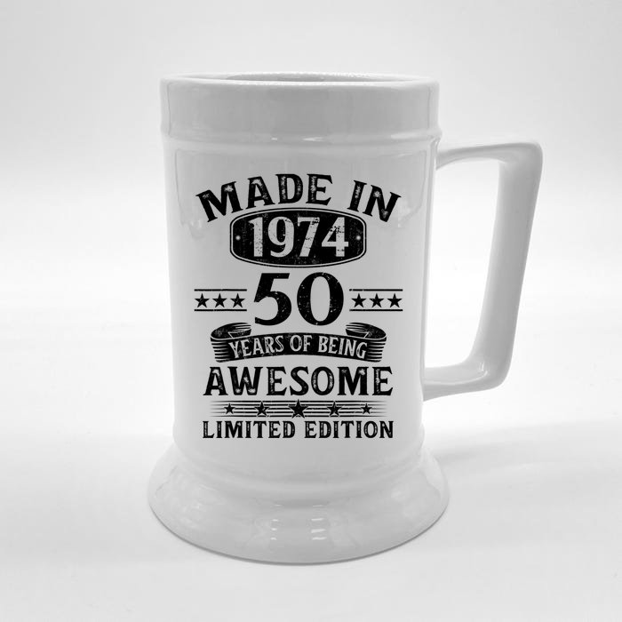 Made In 1974 50 Years Of Being Awesome Limited Edition 50th Birthday Front & Back Beer Stein