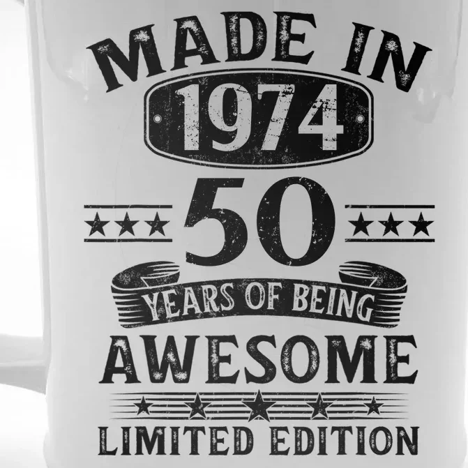 Made In 1974 50 Years Of Being Awesome Limited Edition 50th Birthday Front & Back Beer Stein