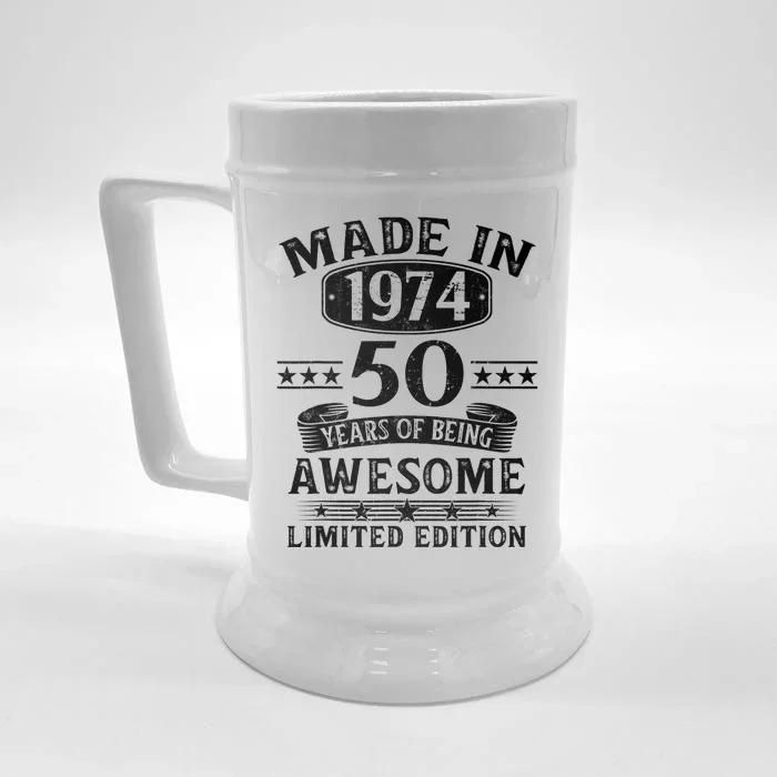 Made In 1974 50 Years Of Being Awesome Limited Edition 50th Birthday Front & Back Beer Stein