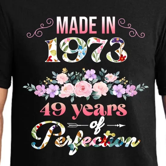 Made In 1973 Floral 49th Birthday Gift Pajama Set