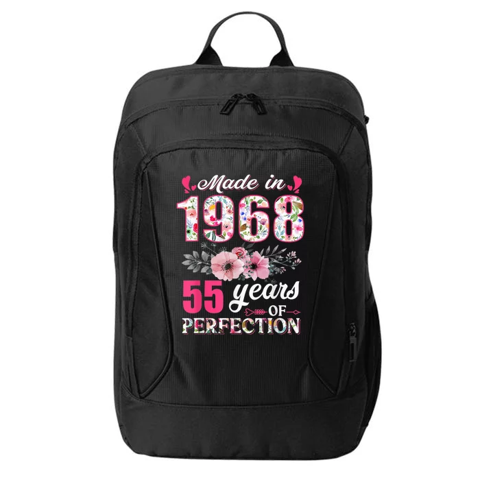 Made In 1968 Floral 55 Year Old 55th Birthday Present Gifts Wo City Backpack