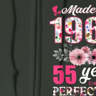 Made In 1968 Floral 55 Year Old 55th Birthday Present Gifts Wo Full Zip Hoodie