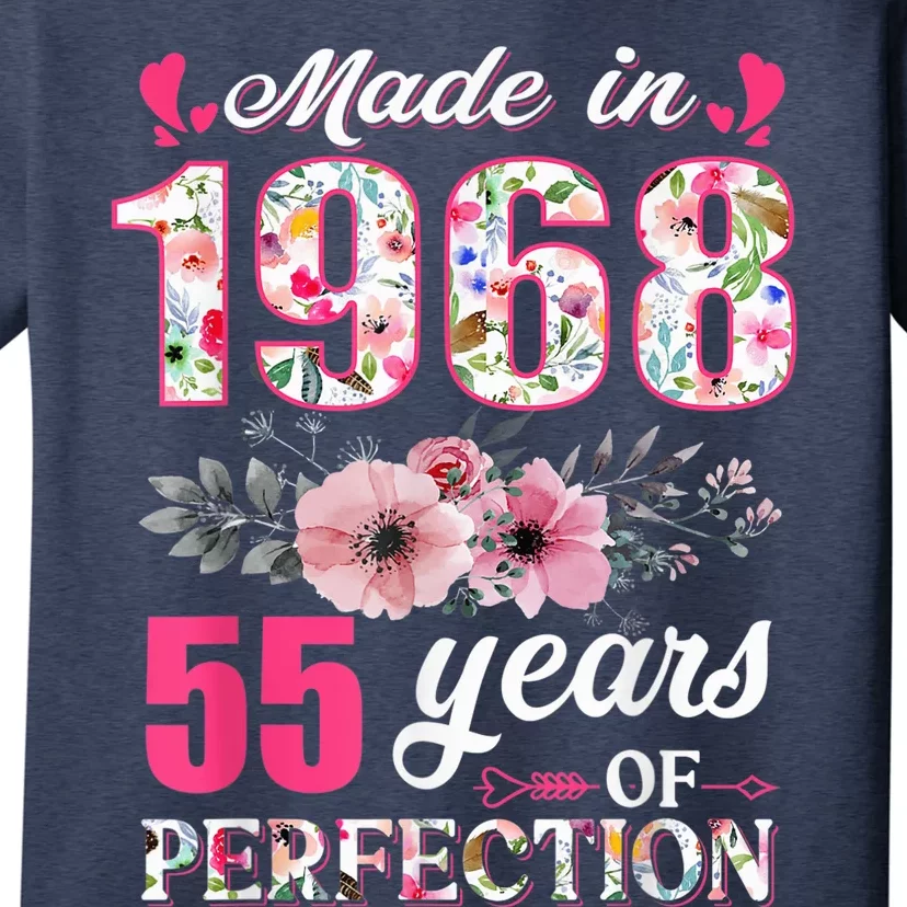 Made In 1968 Floral 55 Year Old 55th Birthday Present Gifts Wo T-Shirt