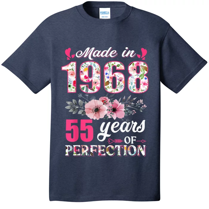 Made In 1968 Floral 55 Year Old 55th Birthday Present Gifts Wo T-Shirt