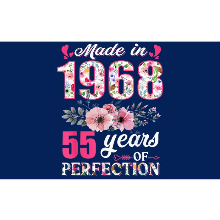 Made In 1968 Floral 55 Year Old 55th Birthday Present Gifts Wo Bumper Sticker