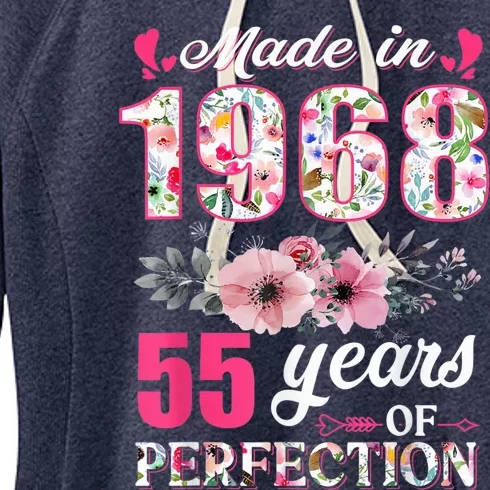 Made In 1968 Floral 55 Year Old 55th Birthday Present Gifts Wo Women's Fleece Hoodie