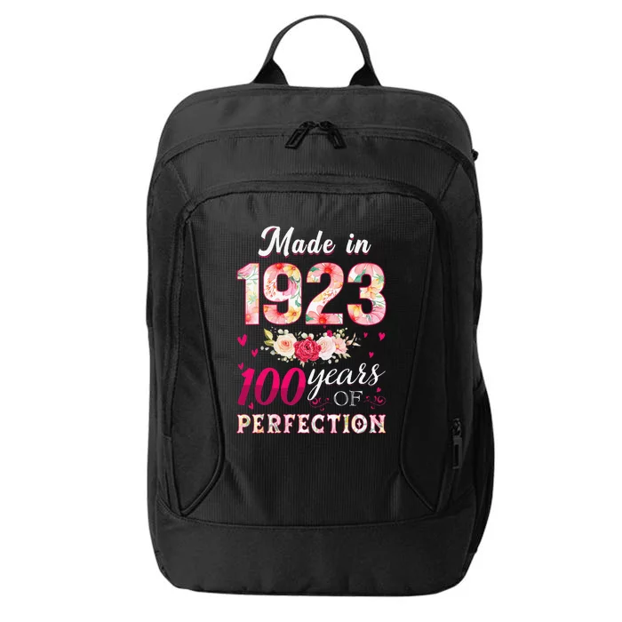 Made In 1923 100 Years Of Perfection Flowers Birthday Gifts City Backpack