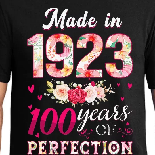 Made In 1923 100 Years Of Perfection Flowers Birthday Gifts Pajama Set