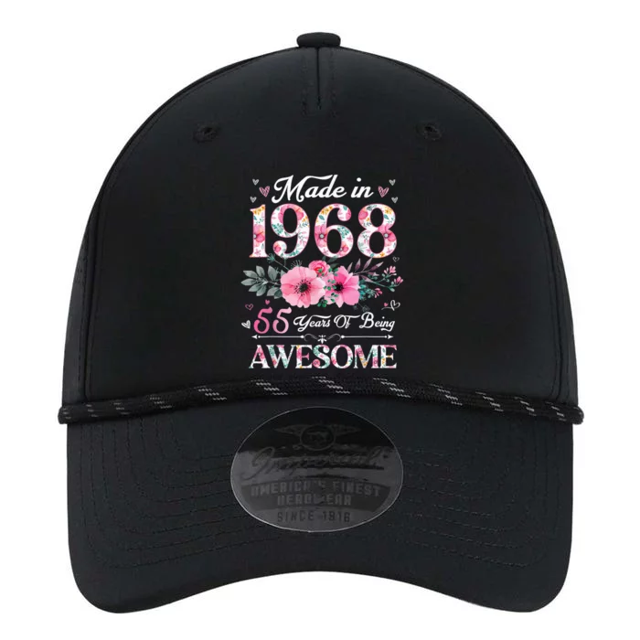 Made in 1968 Floral 55 Years Of Being Awesome 55th Birthday Performance The Dyno Cap