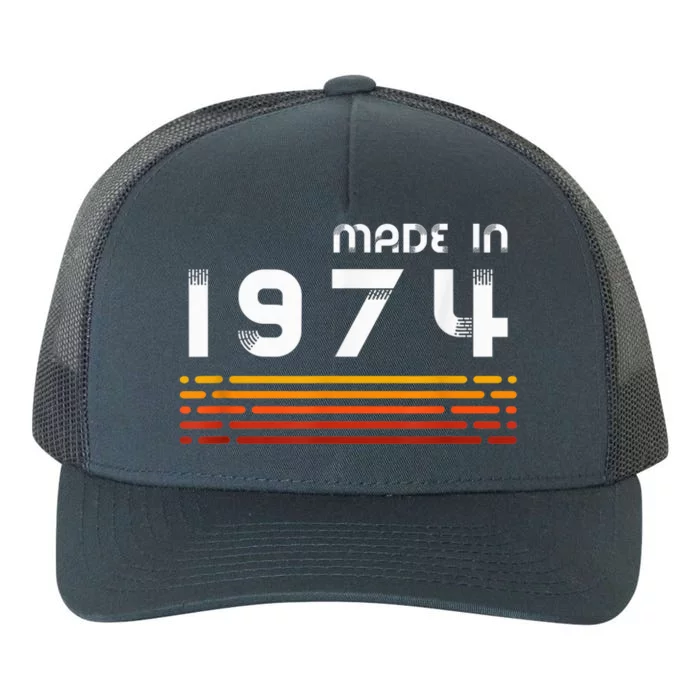 Made In 1974 - Vintage Retro 48th Birthday Yupoong Adult 5-Panel Trucker Hat