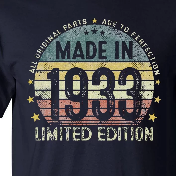 Made In 1933 90 Years Old 90th Birthday Gifts For Cute Tall T-Shirt