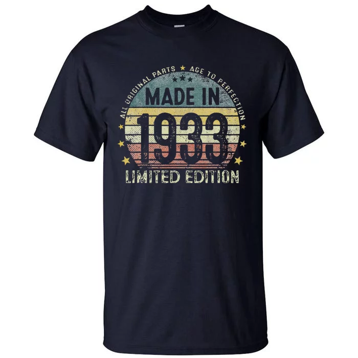 Made In 1933 90 Years Old 90th Birthday Gifts For Cute Tall T-Shirt