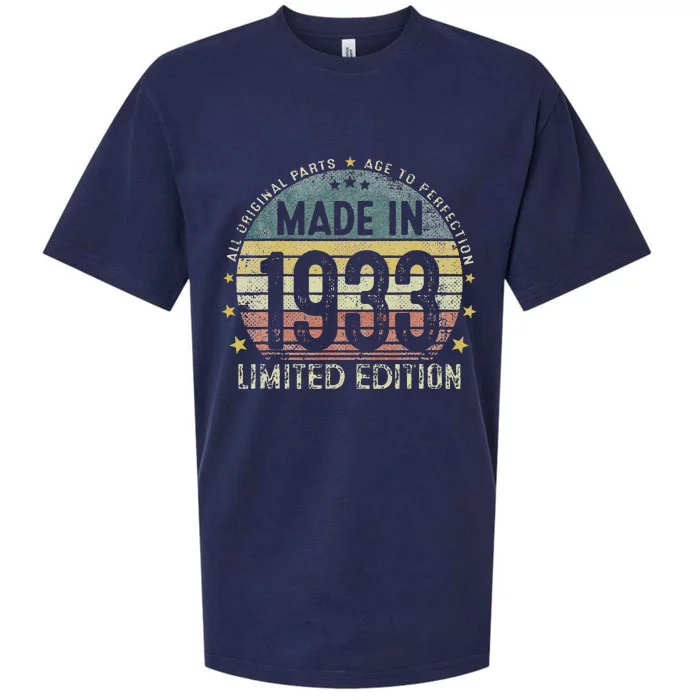 Made In 1933 90 Years Old 90th Birthday Gifts For Cute Sueded Cloud Jersey T-Shirt