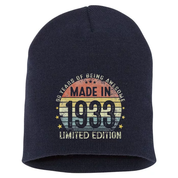 Made In 1933 90 Years Old 90th Birthday Gifts For Love Short Acrylic Beanie