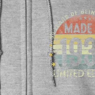 Made In 1933 90 Years Old 90th Birthday Gifts For Love Full Zip Hoodie