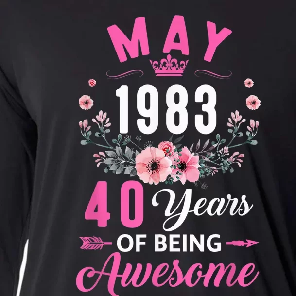 Made In 1983 40 Years Old May 40Th Birthday Wo Cooling Performance Long Sleeve Crew