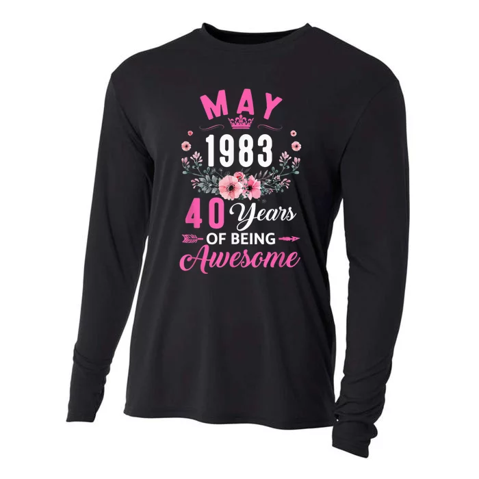 Made In 1983 40 Years Old May 40Th Birthday Wo Cooling Performance Long Sleeve Crew