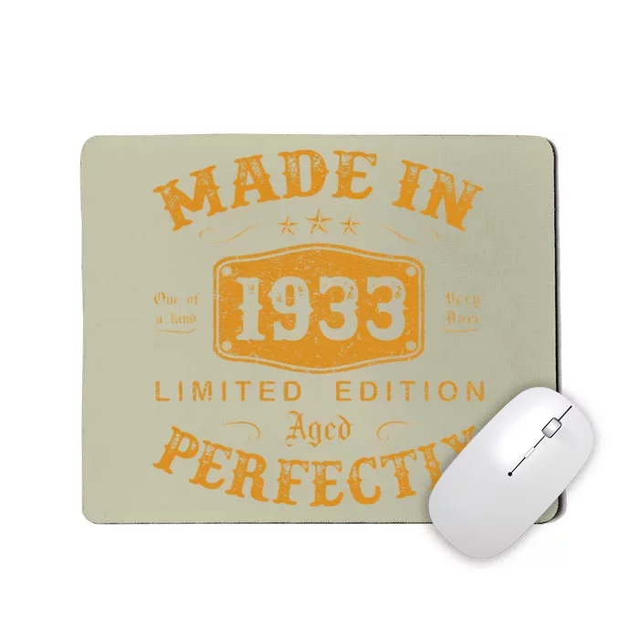 Made In 1933 90 Years Old 90th Birthday Gifts For Mousepad