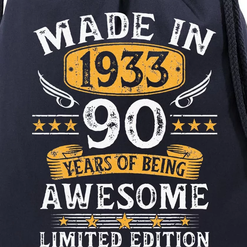 Made In 1933 90 Years Old Gifts 90th Birthday Gift For Drawstring Bag