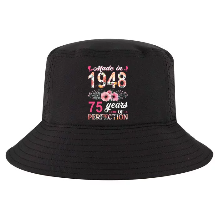 Made In 1948 Floral 75 Year Old 75th Birthday Gifts Cool Comfort Performance Bucket Hat