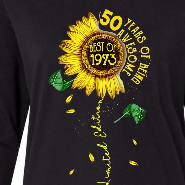 Made In 1973 Sunflower 50th Birthday Gift Women 50 Year Old Womens Cotton Relaxed Long Sleeve T-Shirt