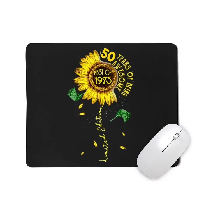 Made In 1973 Sunflower 50th Birthday Gift Women 50 Year Old Mousepad