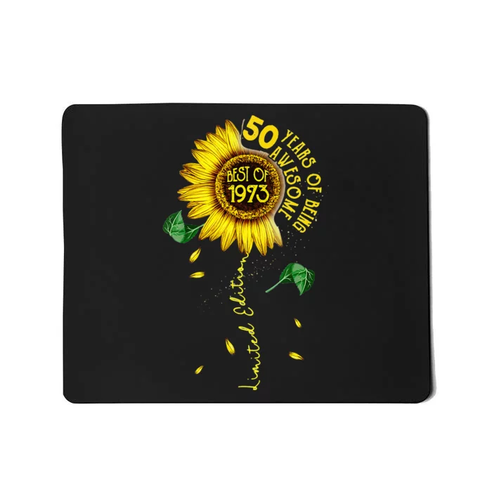 Made In 1973 Sunflower 50th Birthday Gift Women 50 Year Old Mousepad