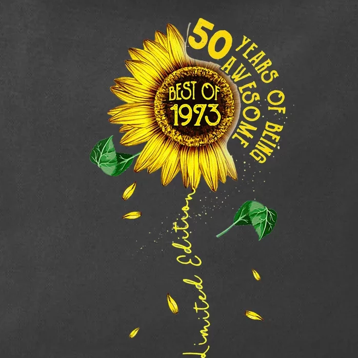 Made In 1973 Sunflower 50th Birthday Gift Women 50 Year Old Zip Tote Bag