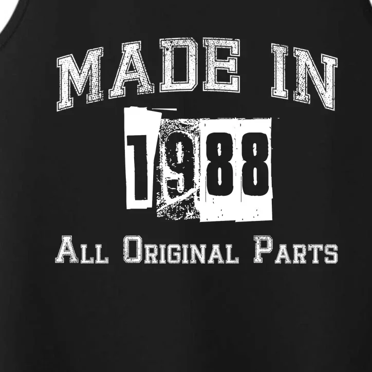 Made In 1988 Funny Anniversary Gift Performance Tank