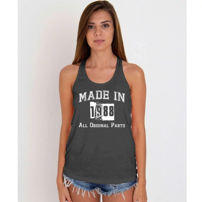 Made In 1988 Funny Anniversary Gift Women's Knotted Racerback Tank