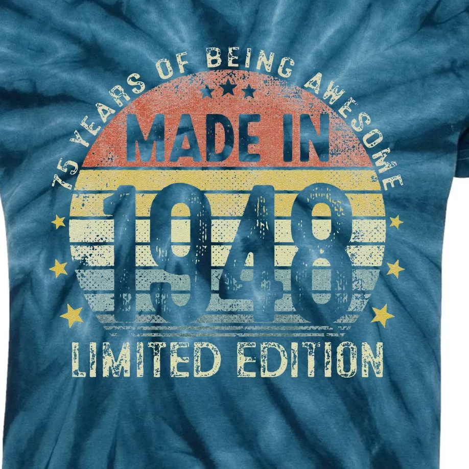 Made In 1948 75 Years Old 75th Birthday Gifts For Love Kids Tie-Dye T-Shirt