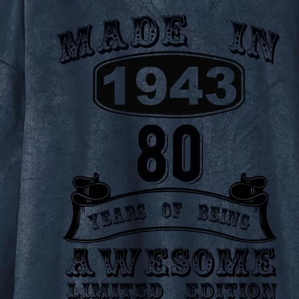 Made In 1943 80 Years Old Gifts 80th Birthday Gift For M.e Hooded Wearable Blanket