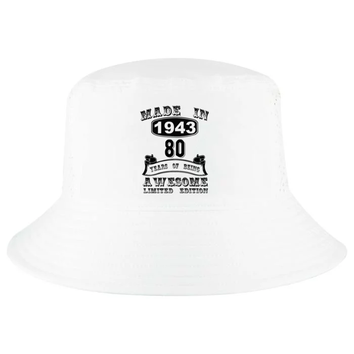 Made In 1943 80 Years Old Gifts 80th Birthday Gift For M.e Cool Comfort Performance Bucket Hat