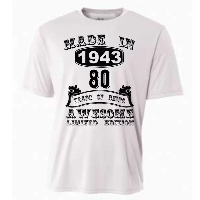 Made In 1943 80 Years Old Gifts 80th Birthday Gift For M.e Cooling Performance Crew T-Shirt