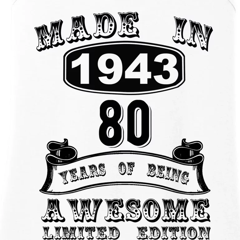 Made In 1943 80 Years Old Gifts 80th Birthday Gift For M.e Ladies Essential Tank